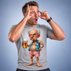 Grumpy Old Man Beer Party 3D Graphic Print Tee