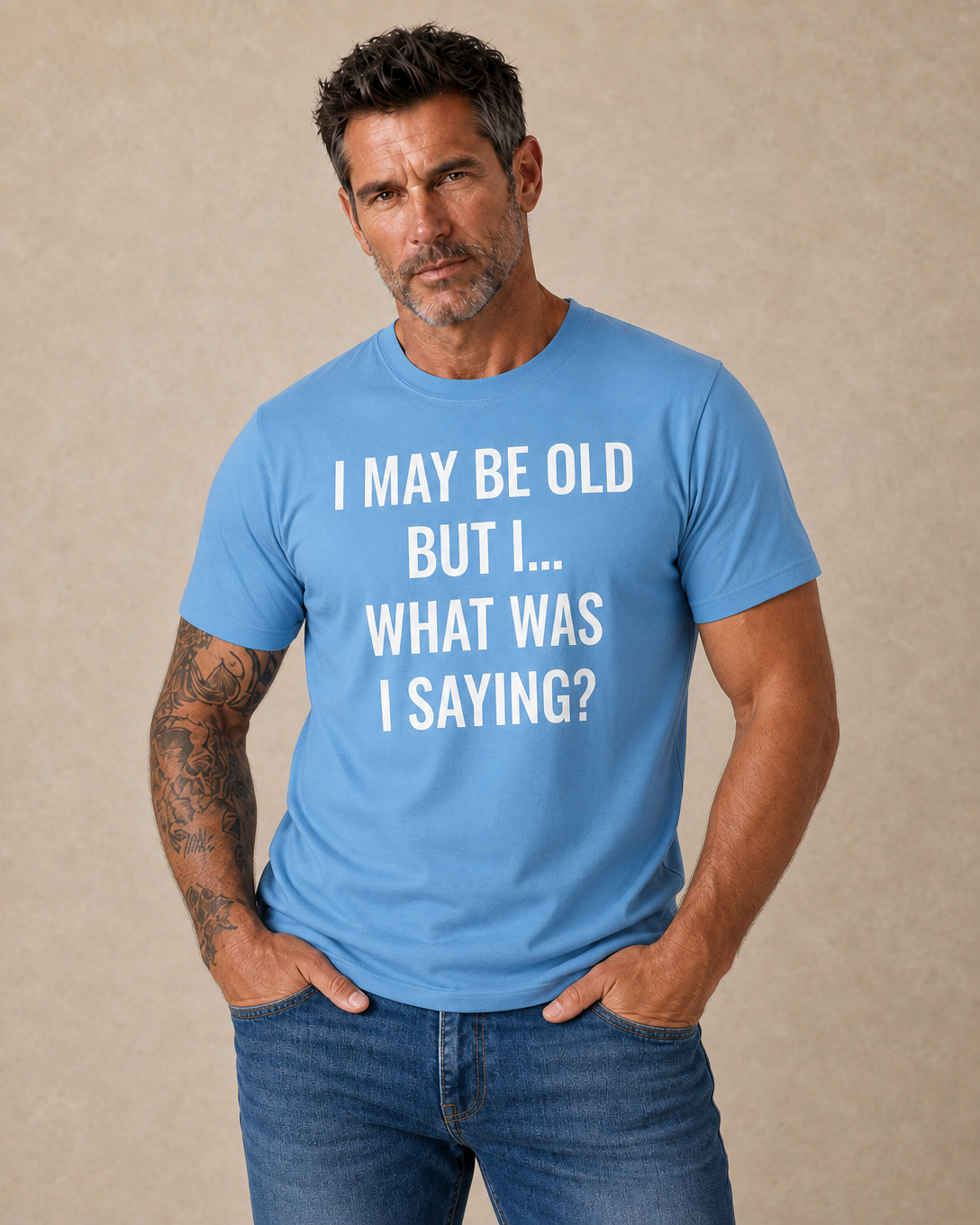 Funny Forgetful Old Man Quote Text Print Mens Humor Tee