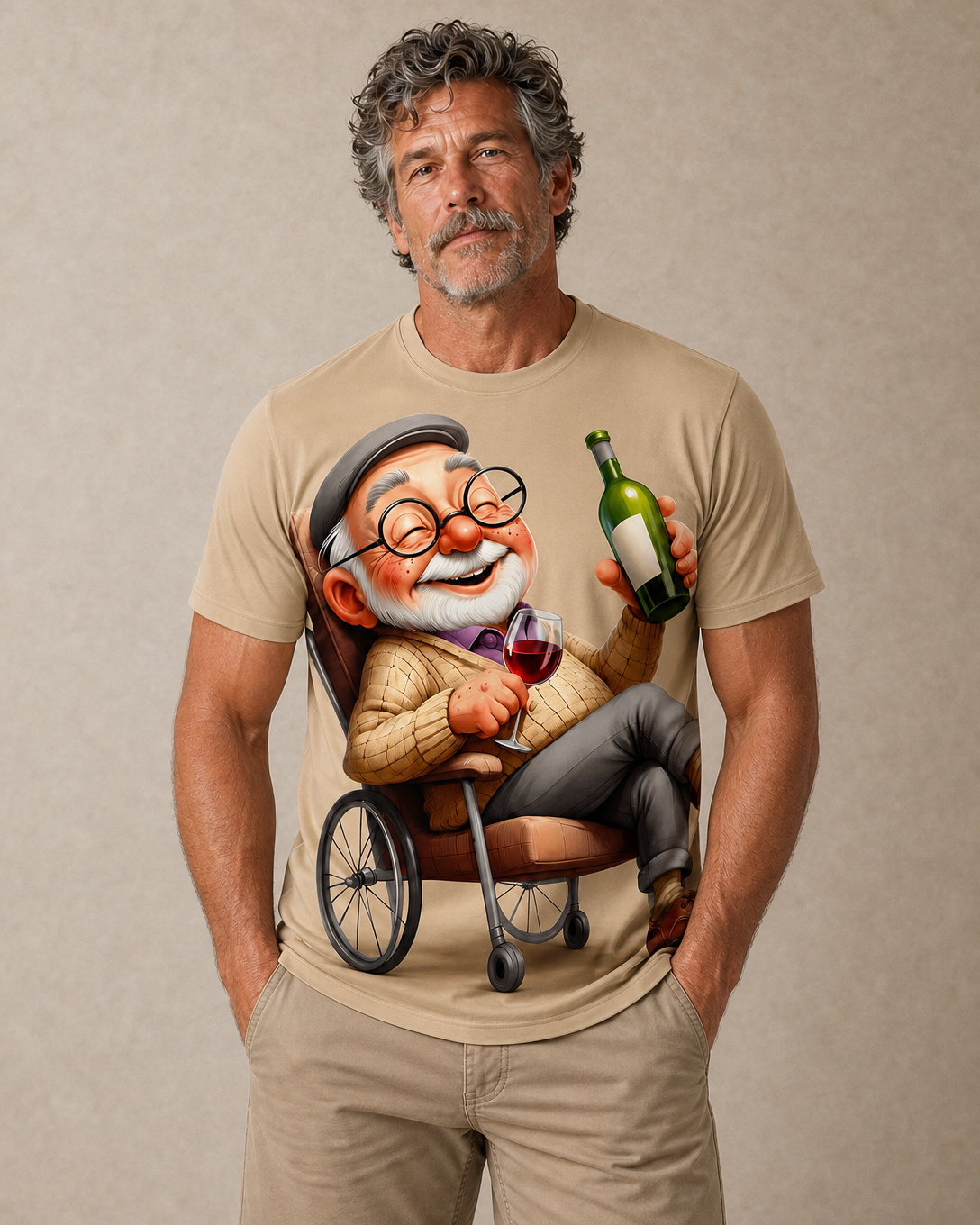 Legendary Wine Old Man Cartoon Tee