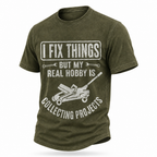 Fix Things Collecting Projects Funny Mechanic Washed Graphic Tee