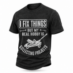 Fix Things Collecting Projects Funny Mechanic Washed Graphic Tee