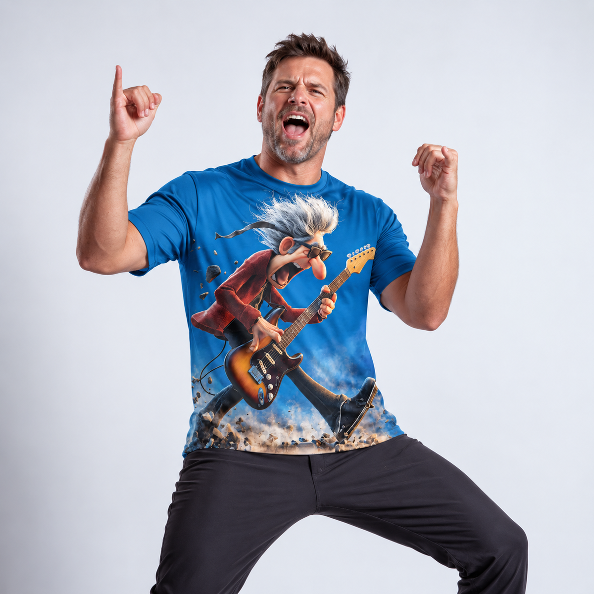 Rock & Roll Inspired Style Guitar Music Tee