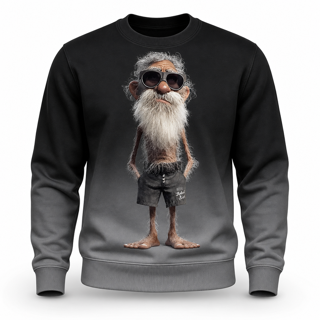Classic Old Man Streetwear Graphic Casual Crewneck Sweatshirt