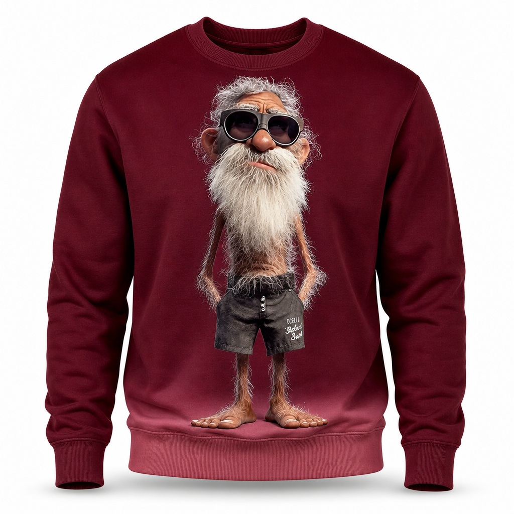 Classic Old Man Streetwear Graphic Casual Crewneck Sweatshirt