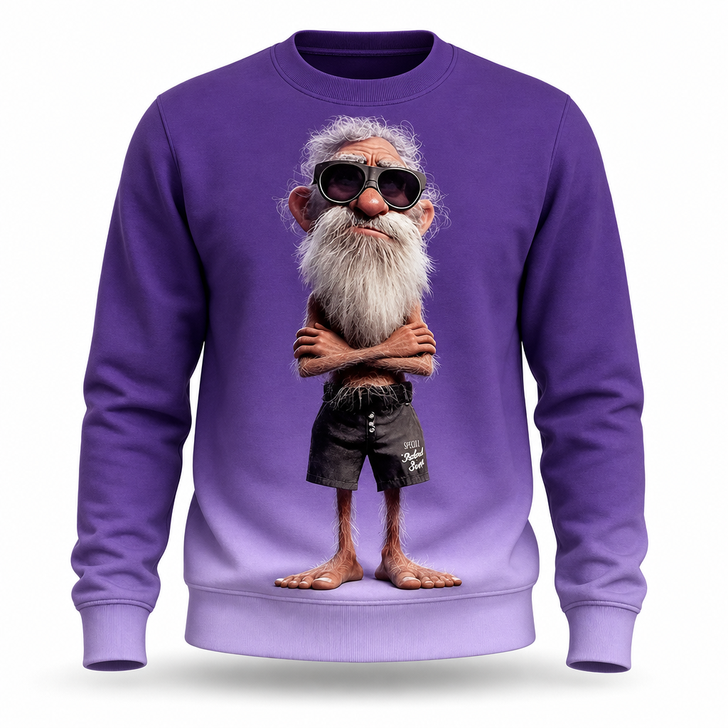 Classic Old Man Streetwear Graphic Casual Crewneck Sweatshirt