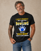 Funny Old Man Bowling Graphic Mens Graphic Tee