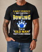 Funny Old Man Bowling Graphic Mens Graphic Tee