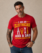 Nothing Shocks Electrician Dad Graphic Funny Tee