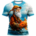 Ocean Fisherman Old Man Sea Fishing Graphic Tee