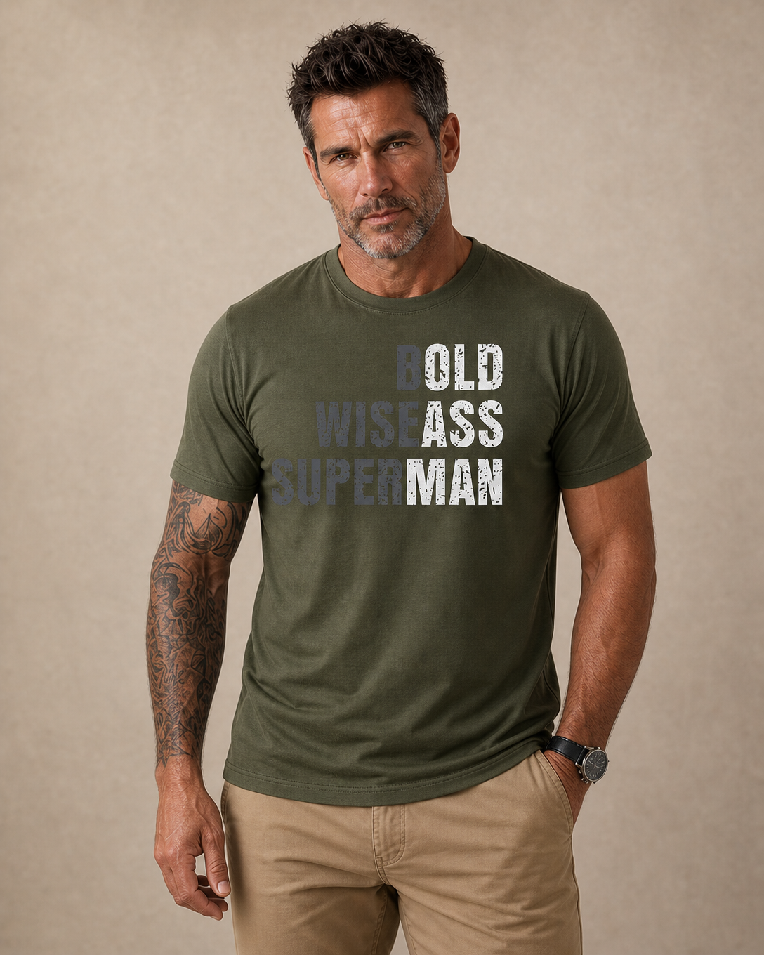 Wise Old Man Superman Humor Quote Tee