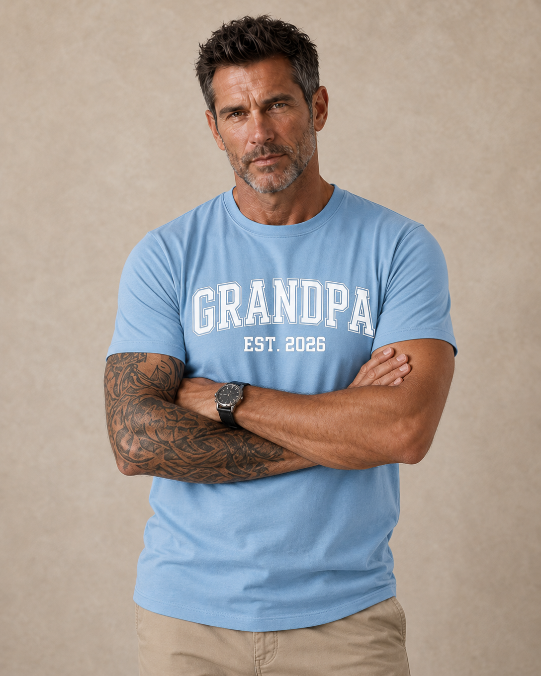 Grandpa Established 2026 Announcement Graphic Shirt