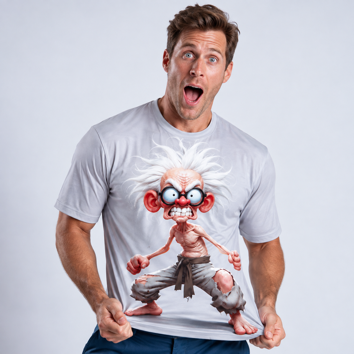 Funny Cartoon Old Man Legendary Graphic Tee
