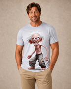 3D Character Old Man Print Graphic Tee