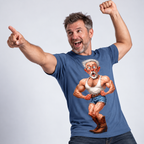 Fitness Bodybuilding Old Man Funny 3D Graphic Print Tee