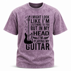 Playing My Guitar In My Head Funny Washed Tee