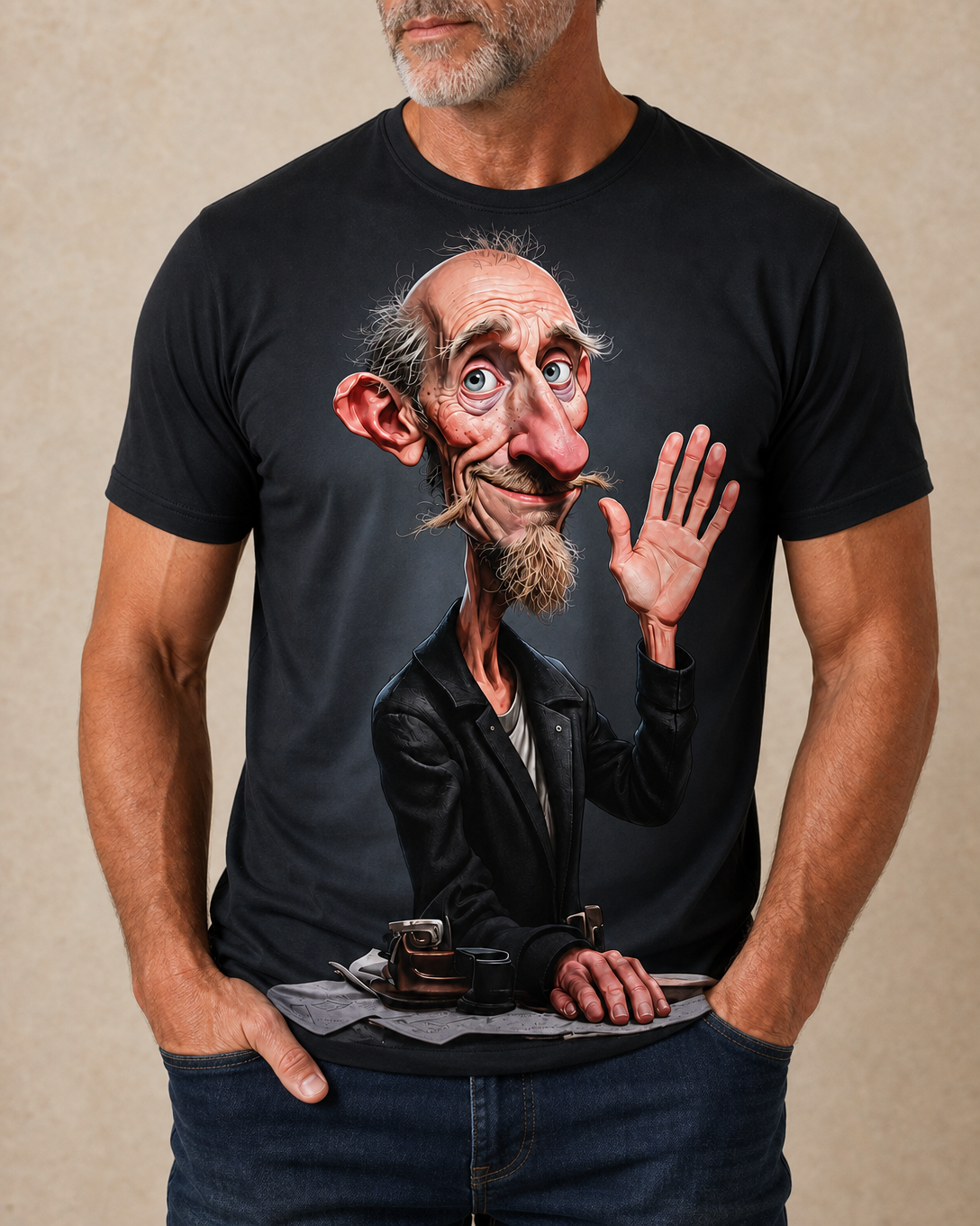 Funny Legendary Old Man Graphic Print Tee