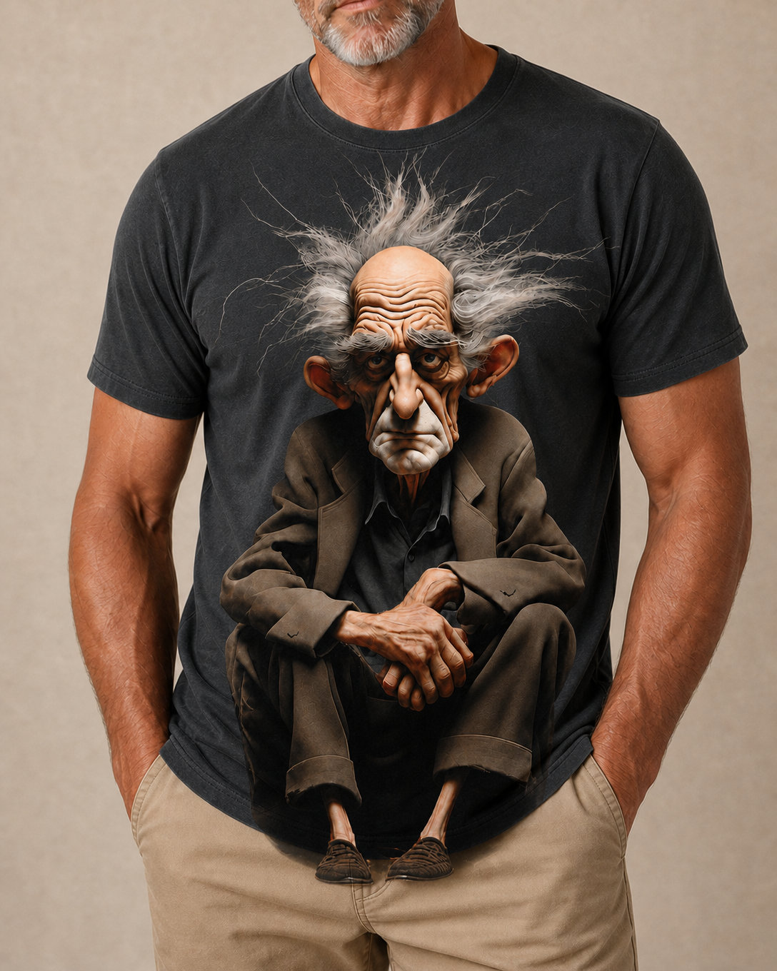 Legendary Funny Old Man Graphic Print Tee