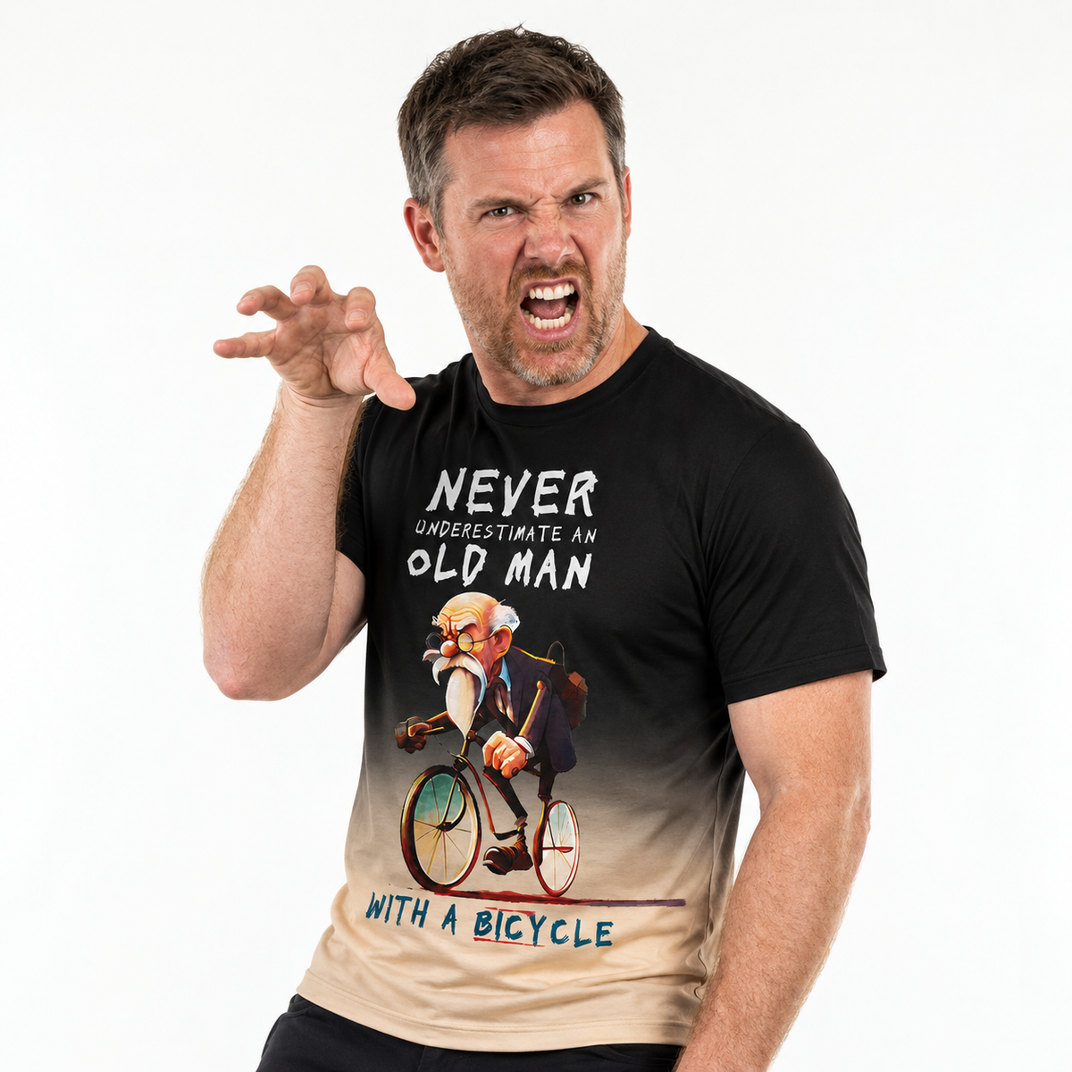 Legendary Grandpa Riding Bicycle Graphic Men’s Tee