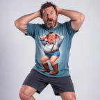 Funny Humor Ombre Old Man 3D Graphic Print Tee