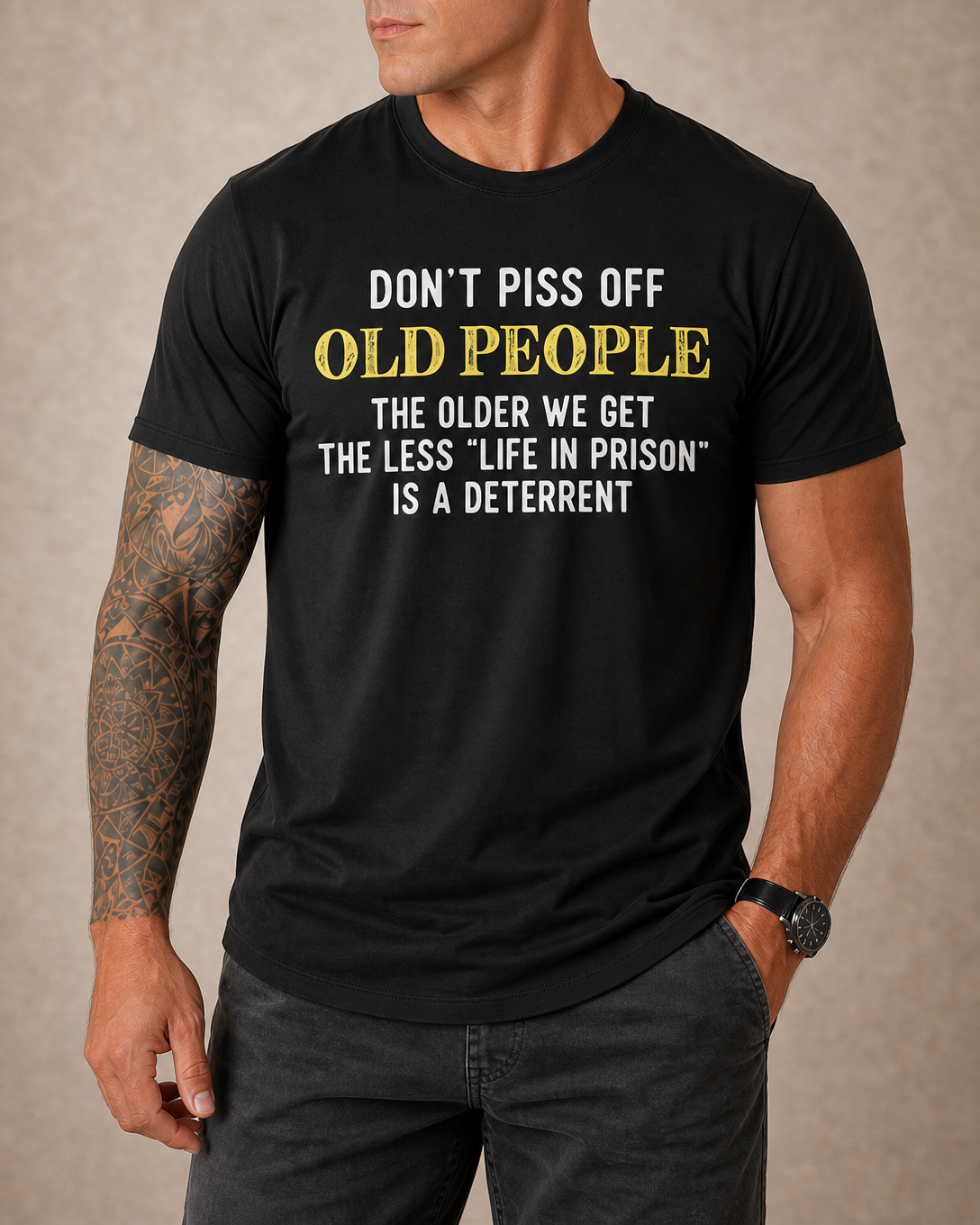 Funny Old People Warning Graphic Shirt