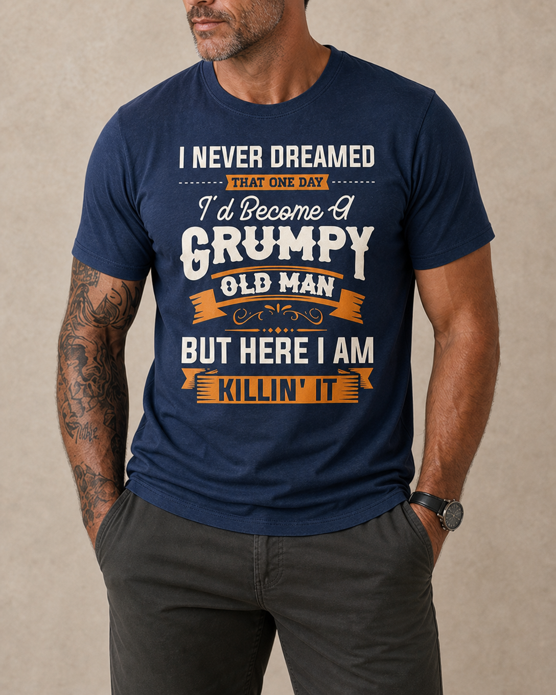 Danger Grumpy Old Man Warning Graphic Tee