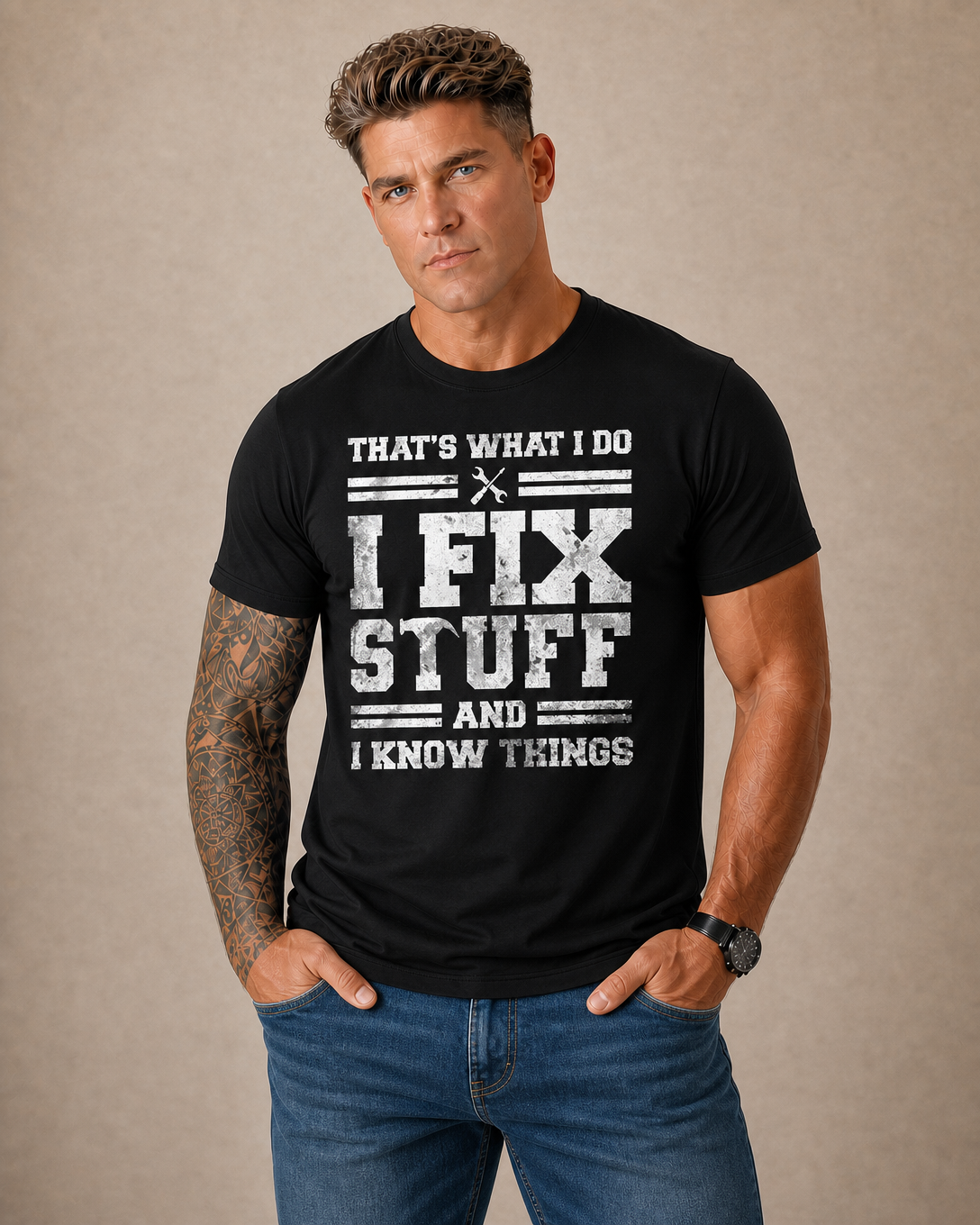 Handyman Fix Stuff Knowledge Graphic Shirt
