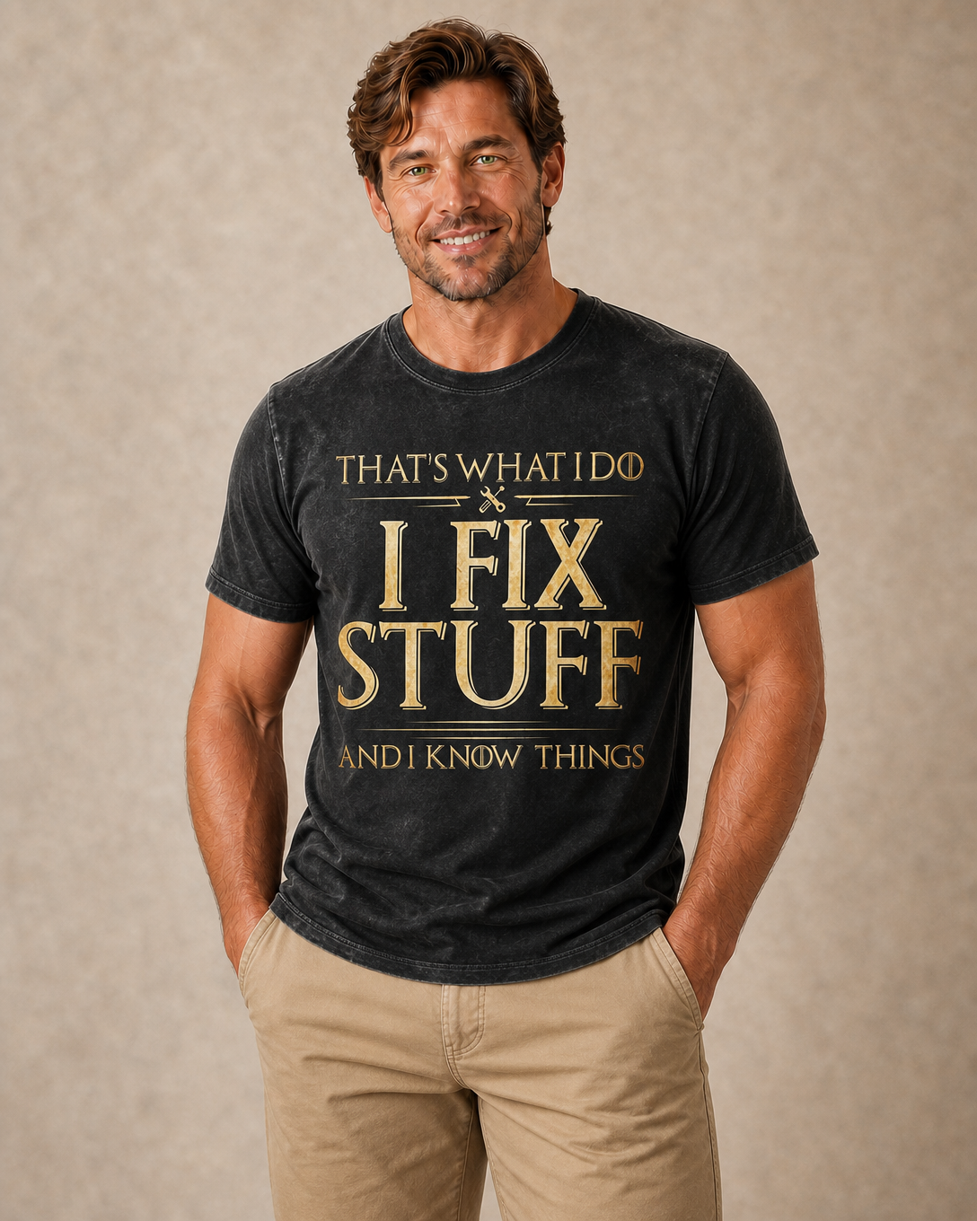 Fix Stuff Know Things Funny Graphic Tee