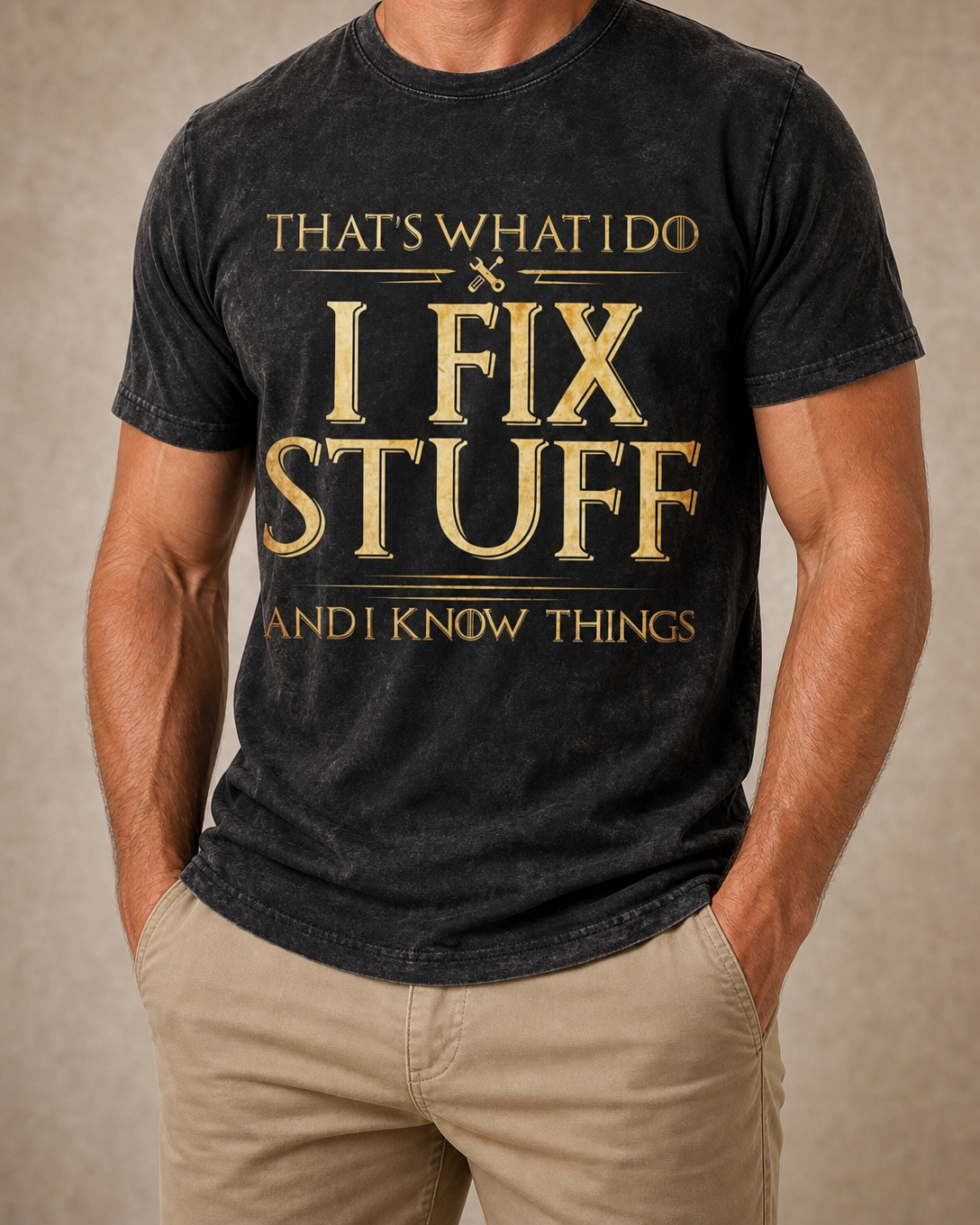 Fix Stuff Know Things Funny Graphic Tee