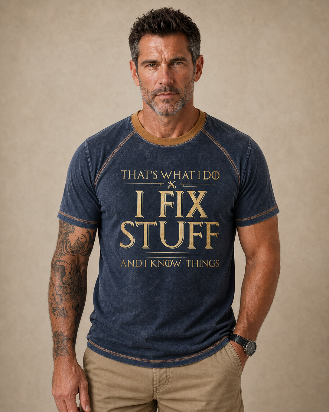 Dad Fixes Stuff Knows Things Vintage Shirt