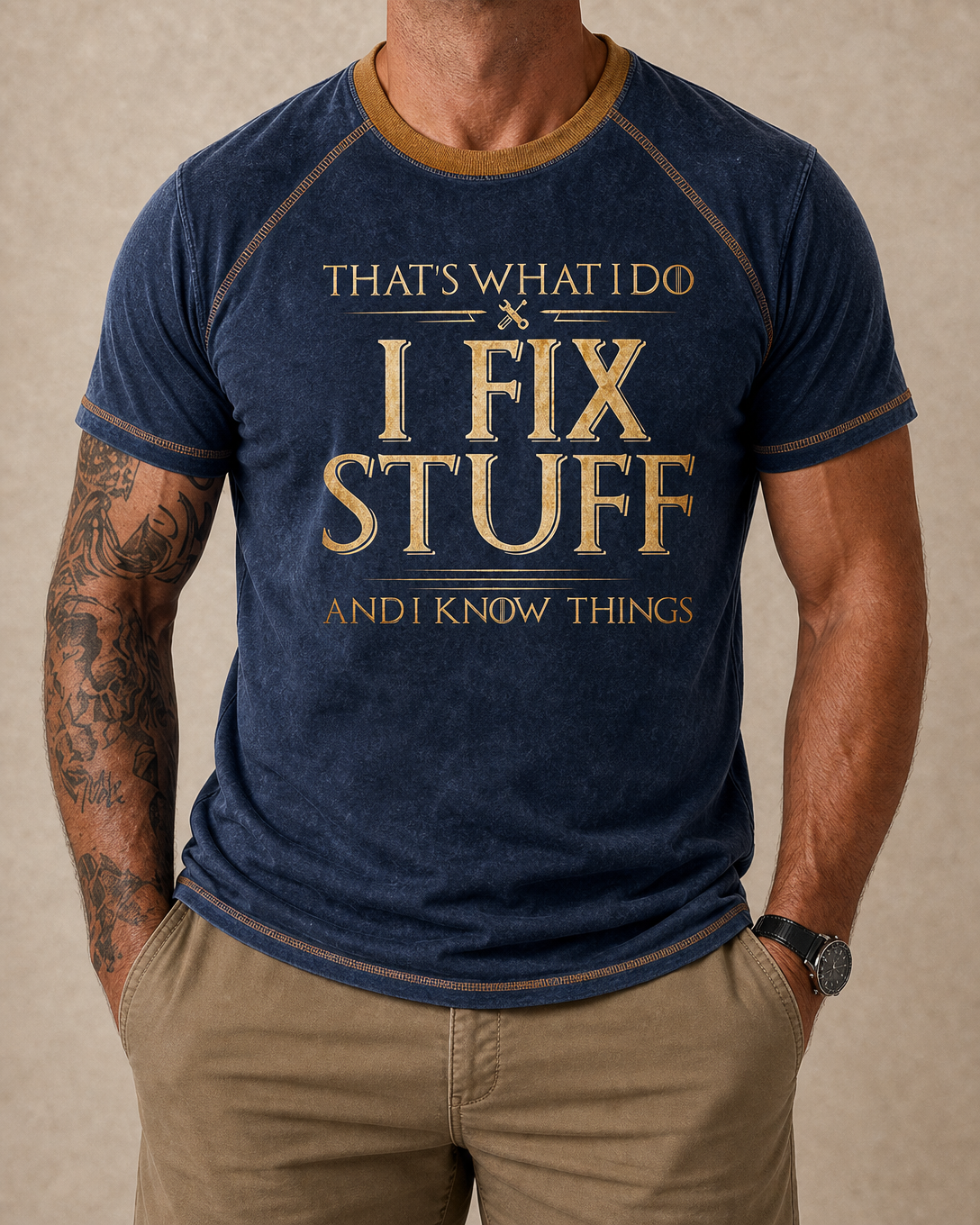 Dad Fixes Stuff Knows Things Vintage Shirt