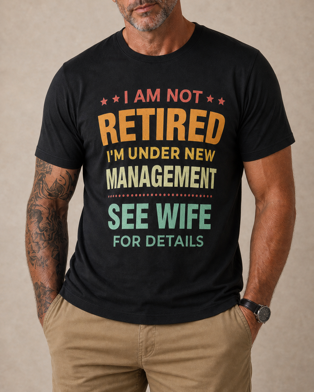 Not Retired Under New Management Wife Funny Graphic Tee