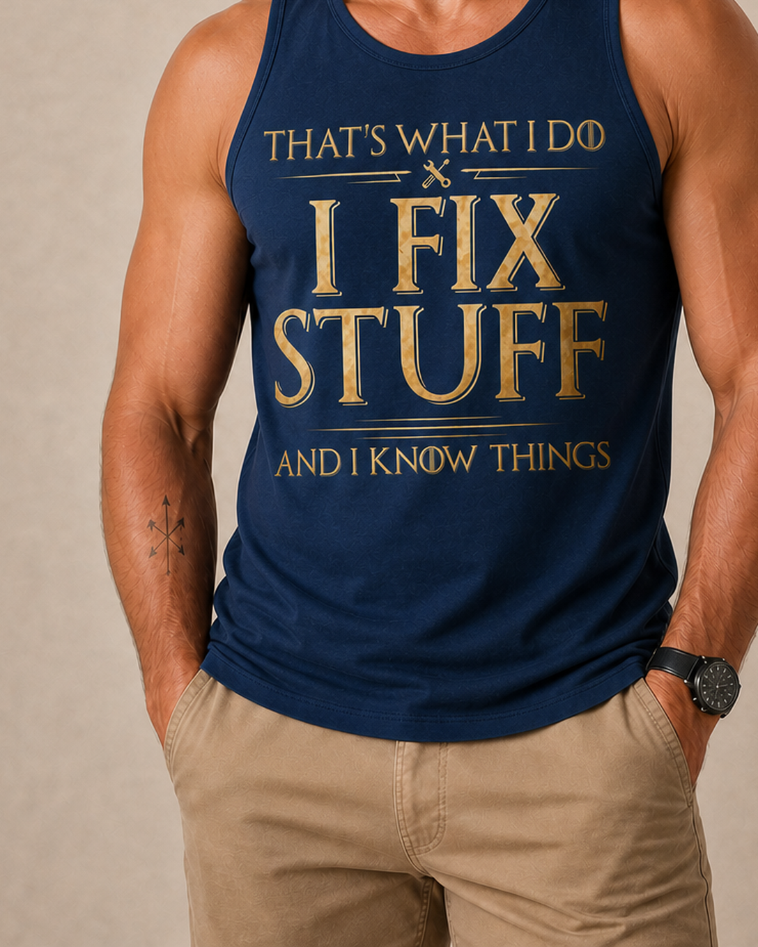 Handy Dad Knowledge Humor Graphic Tee