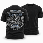 Never Underestimate Old Man Motorcycle Biker Funny Graphic Tee