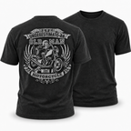 Never Underestimate Old Man Motorcycle Biker Funny Graphic Tee