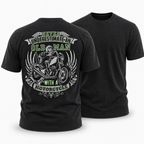 Never Underestimate Old Man Motorcycle Biker Funny Graphic Tee
