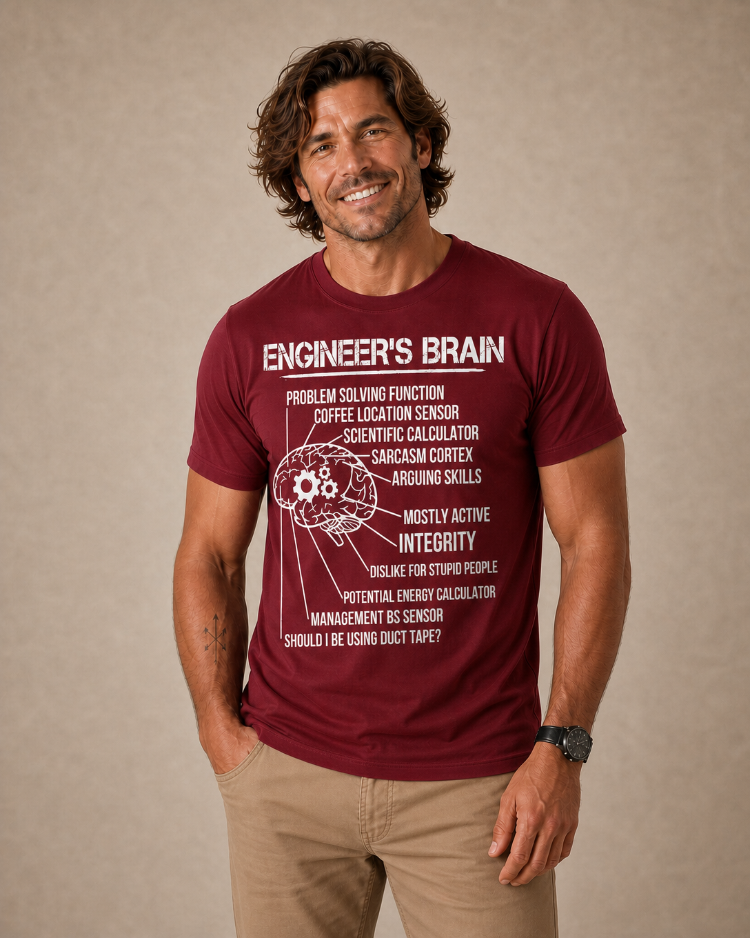 Engineer Brain Work Humor Graphic Tee