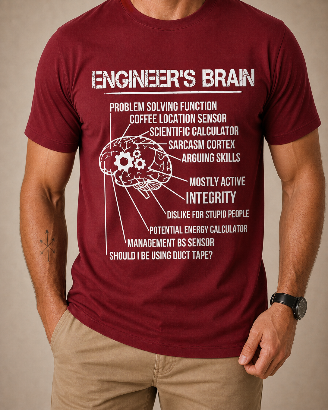 Engineer Brain Work Humor Graphic Tee