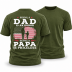 Dad Honor Papa Priceless American Flag Family Graphic Tee