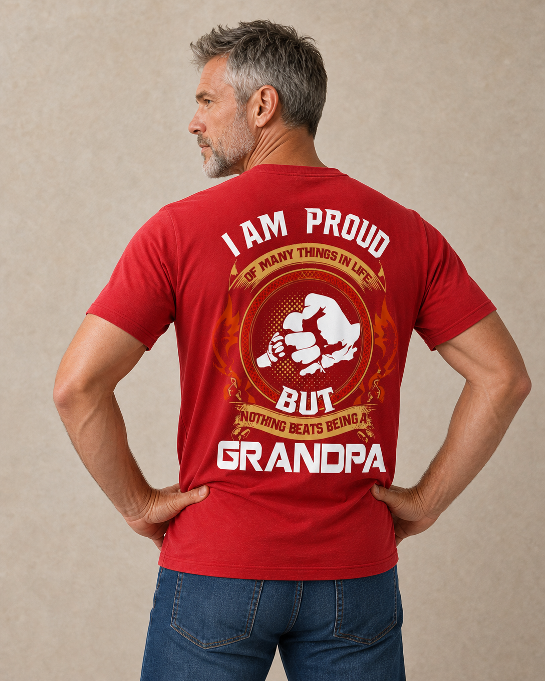 Proud Grandpa Family Statement Graphic Shirt