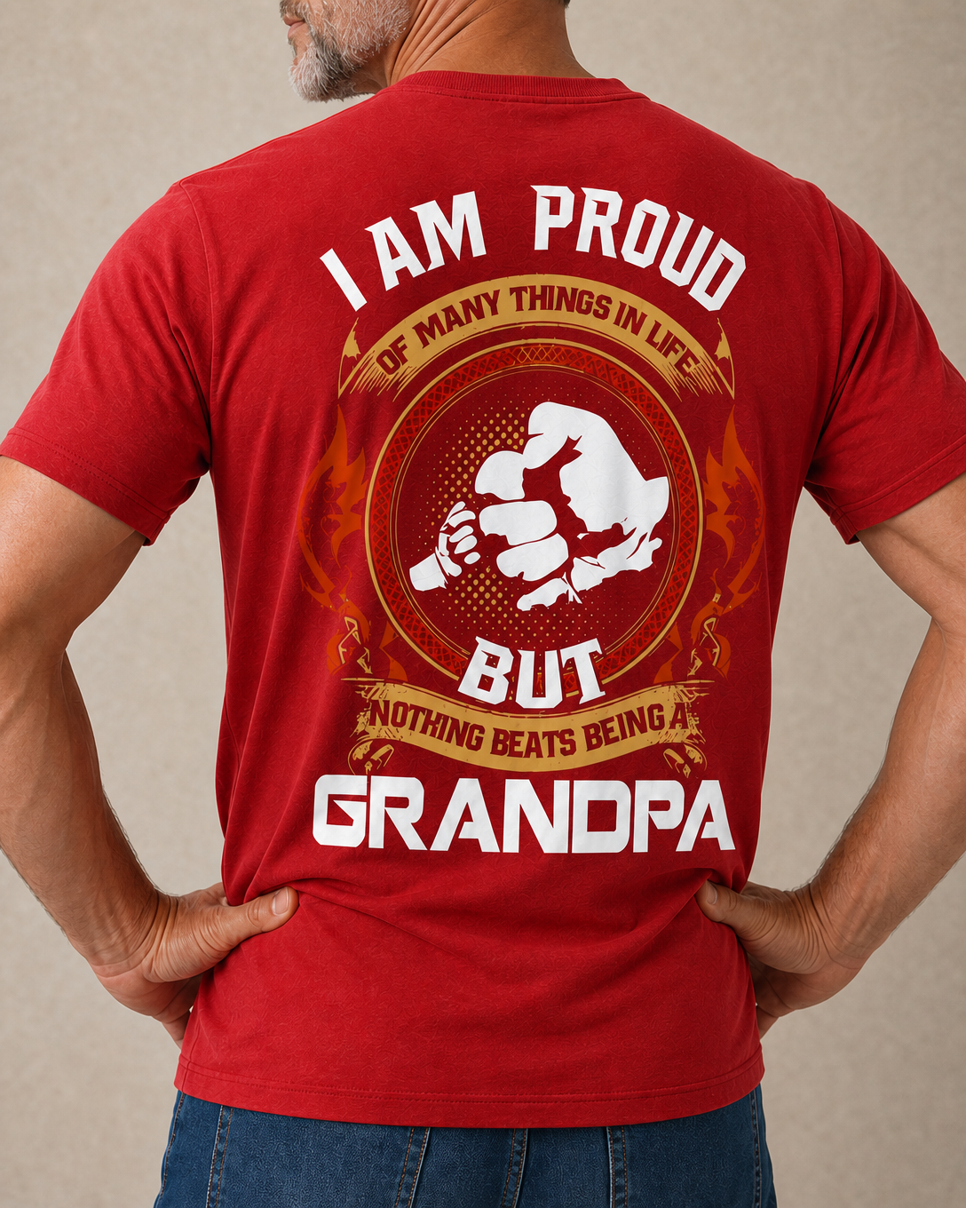 Proud Grandpa Family Statement Graphic Shirt