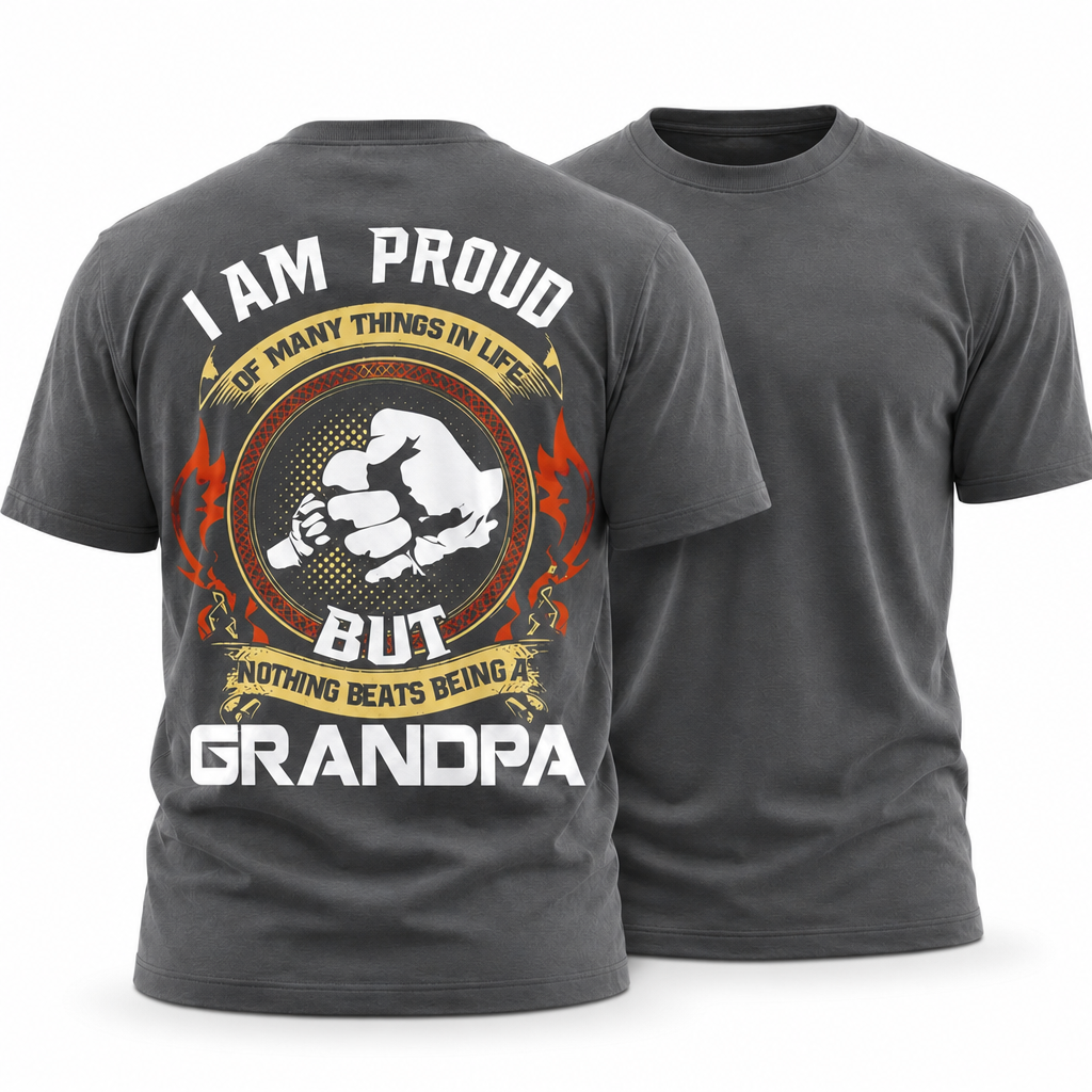 Proud Grandpa Family Statement Graphic Shirt