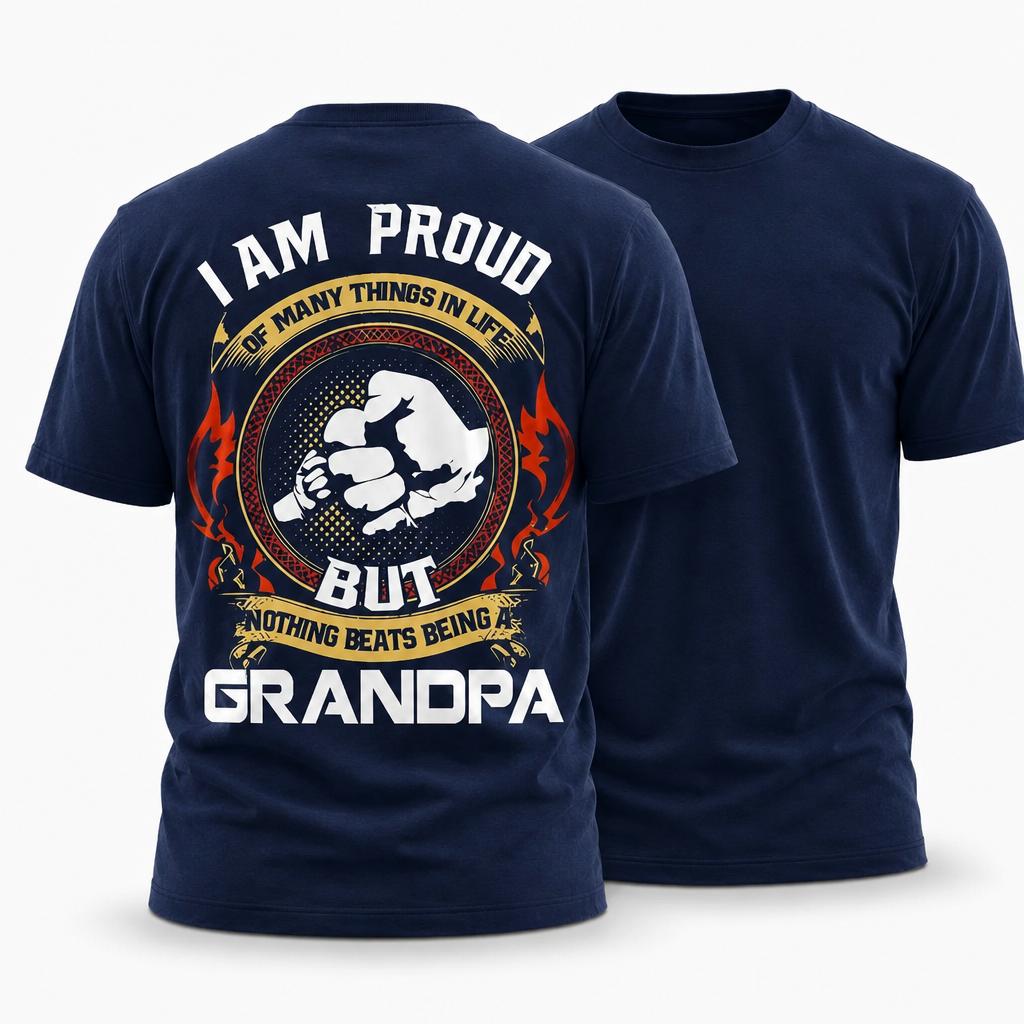 Proud Grandpa Family Statement Graphic Shirt