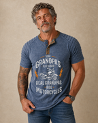 Real Grandpas Ride Motorcycles Funny Biker Grandpa Graphic Tee