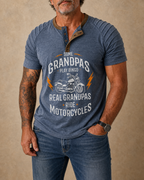 Real Grandpas Ride Motorcycles Funny Biker Grandpa Graphic Tee