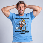 Old Man Riding Bike Bicycle Graphic Print Tee
