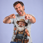 Old Fisherman Funny Grandpa Fishing Print Shirt