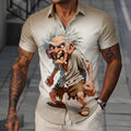 Legendary Old Man Cartoon Character Casual Short Sleeve Shirt
