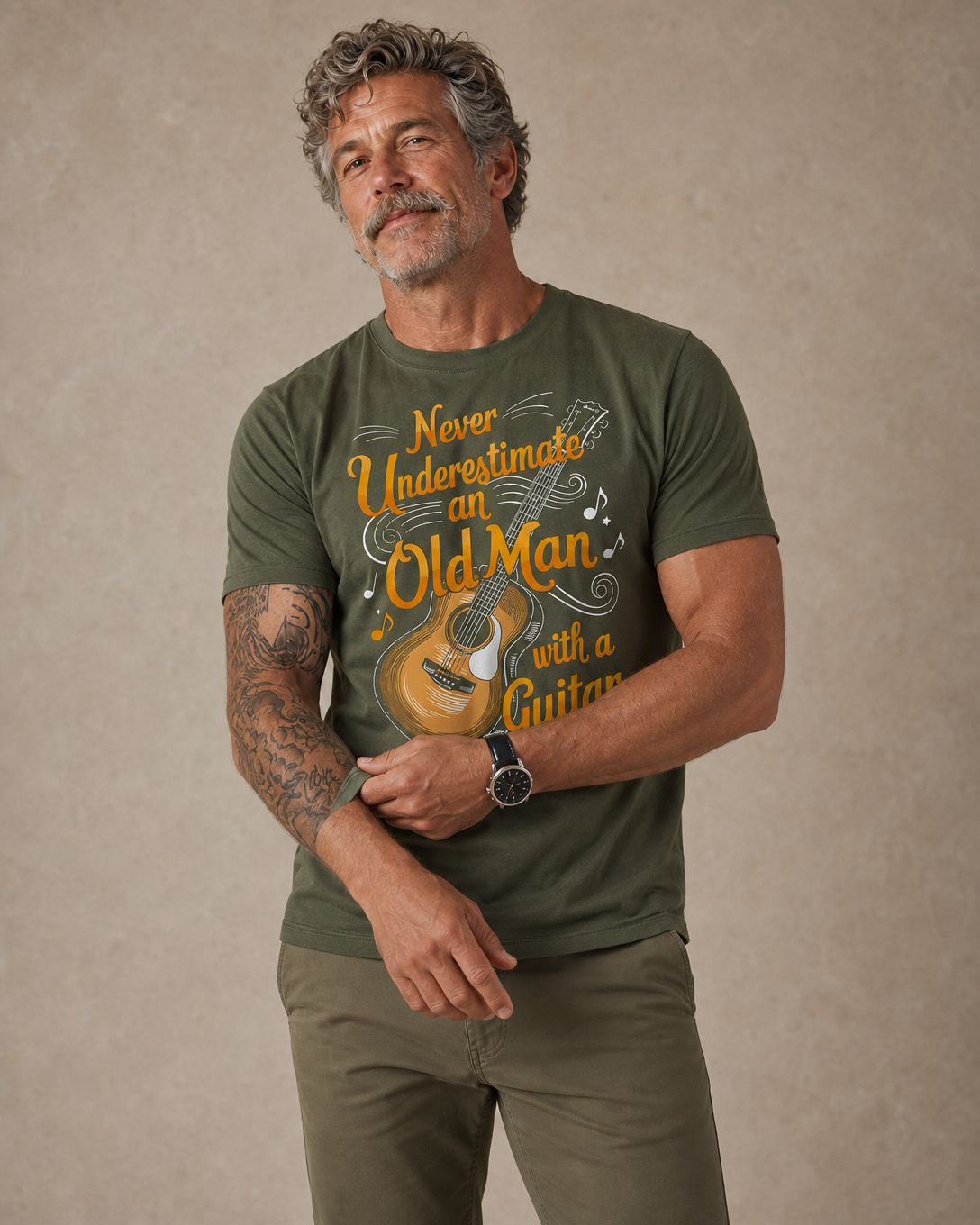 Sarcastic Old Guitarist Humor Graphic Shirt