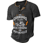Real Grandpas Ride Motorcycles Funny Biker Grandpa Graphic Tee