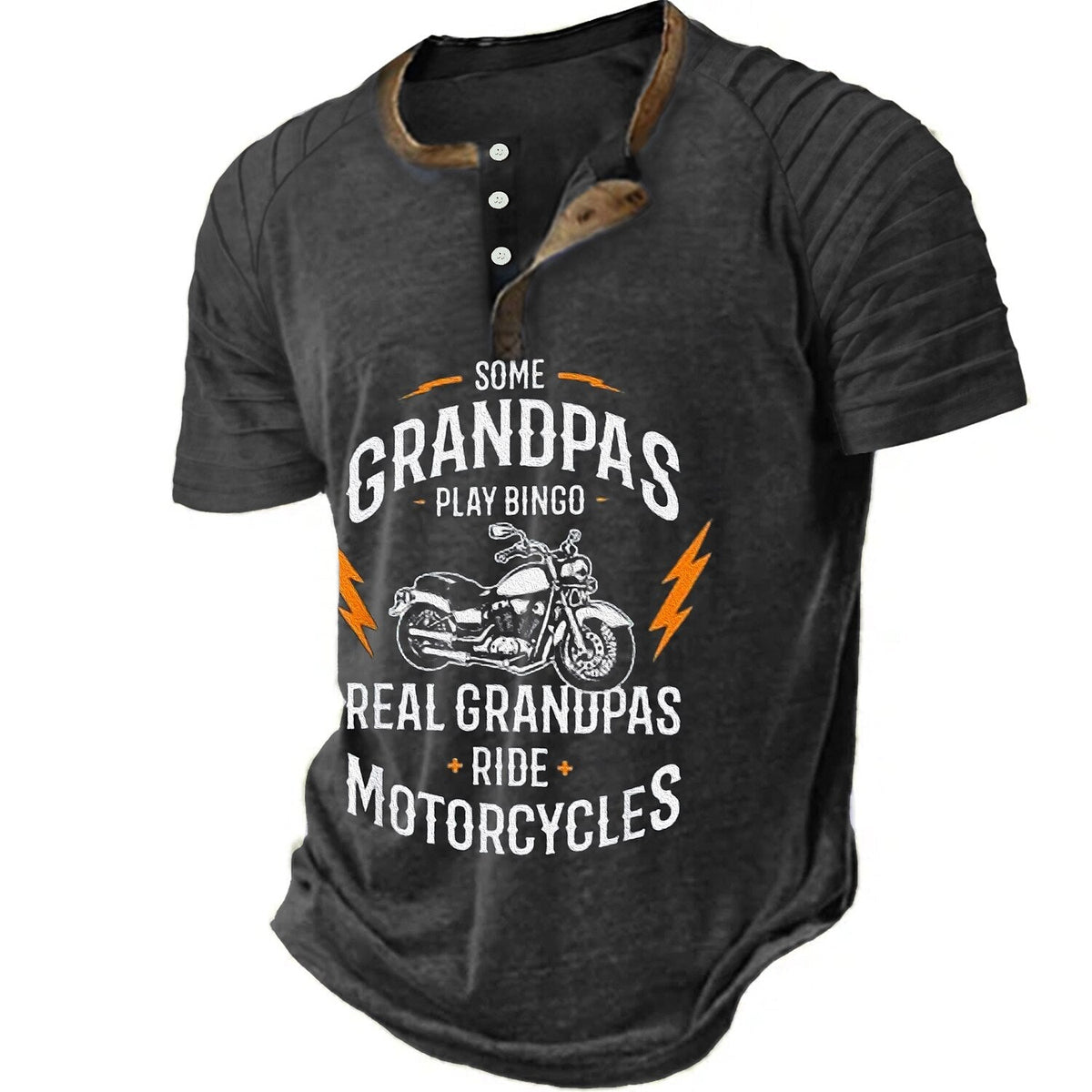 Real Grandpas Ride Motorcycles Funny Biker Grandpa Graphic Tee